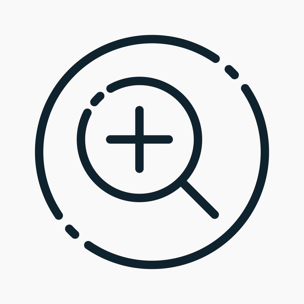 Design Illustration graphic of zoom in icon with line style. Suitable for UI, mobile design, web design, etc. vector