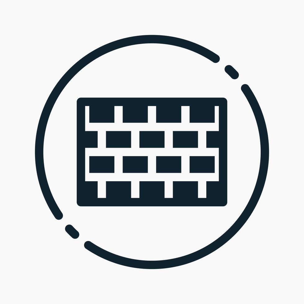 Design Illustration graphic of wall icon with glyph style. Suitable for UI, mobile design, web design, etc. vector