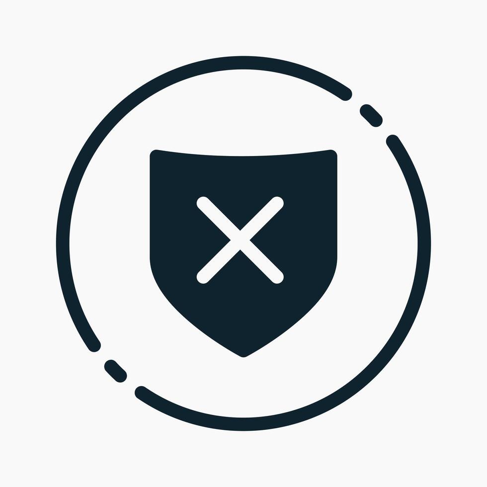 Design Illustration graphic of unprotected icon with glyph style. Suitable for UI, mobile design, web design, etc. vector