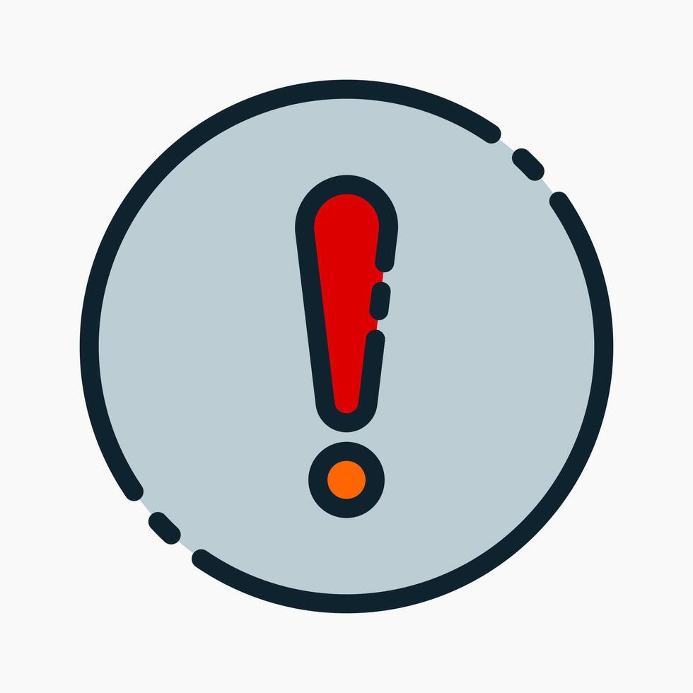 Design Illustration graphic of exclamation mark icon with colored outline style. Suitable for UI, mobile design, web design, etc. vector