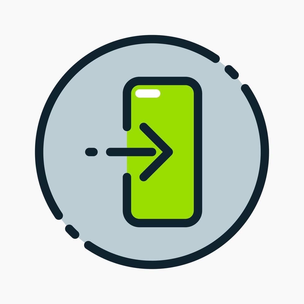 Design Illustration graphic of login icon with colored outline style. Suitable for UI, mobile design, web design, etc. vector