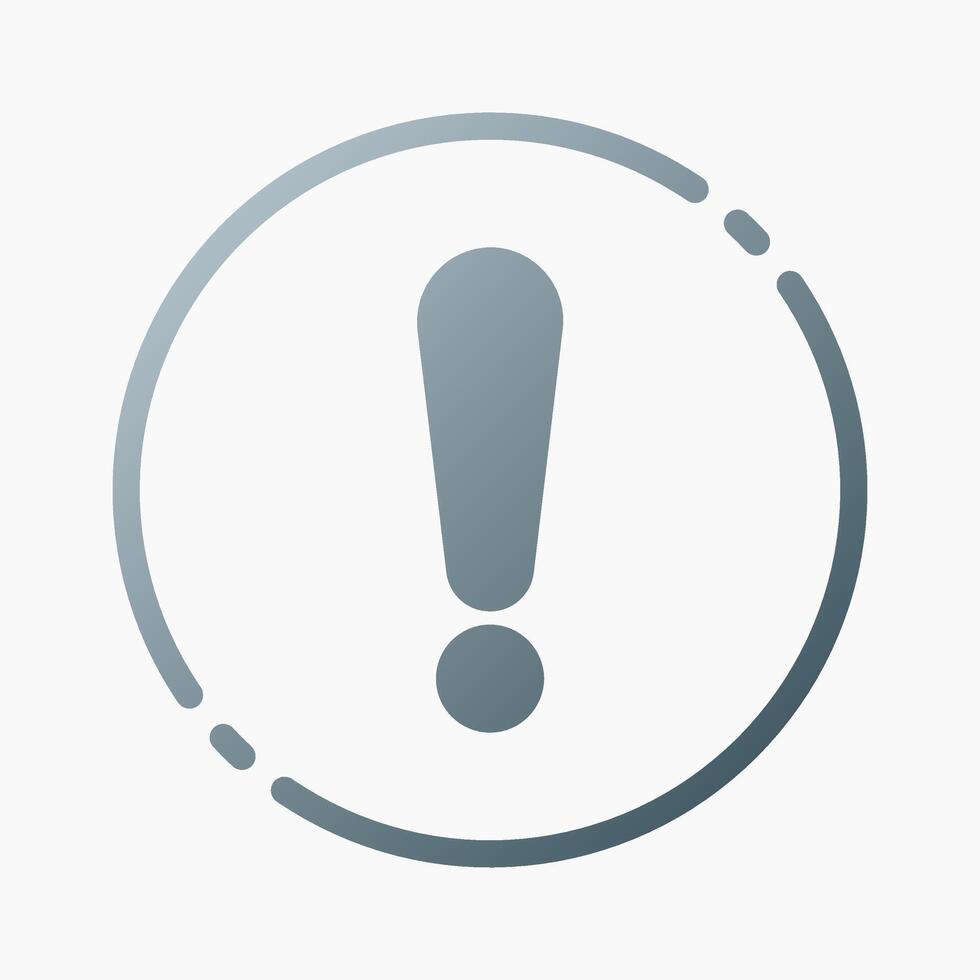 Design Illustration graphic of exclamation mark icon with gradient style. Suitable for UI, mobile design, web design, etc. vector