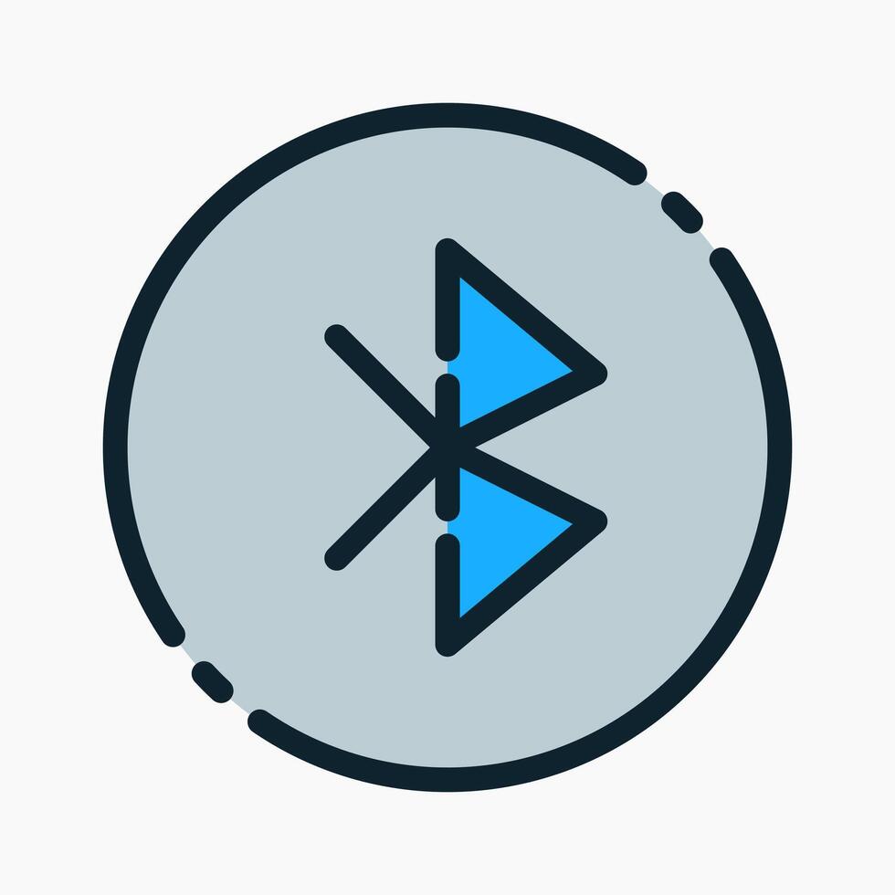 Design Illustration graphic of bluetooth icon with colored outline style. Suitable for UI, mobile design, web design, etc. vector