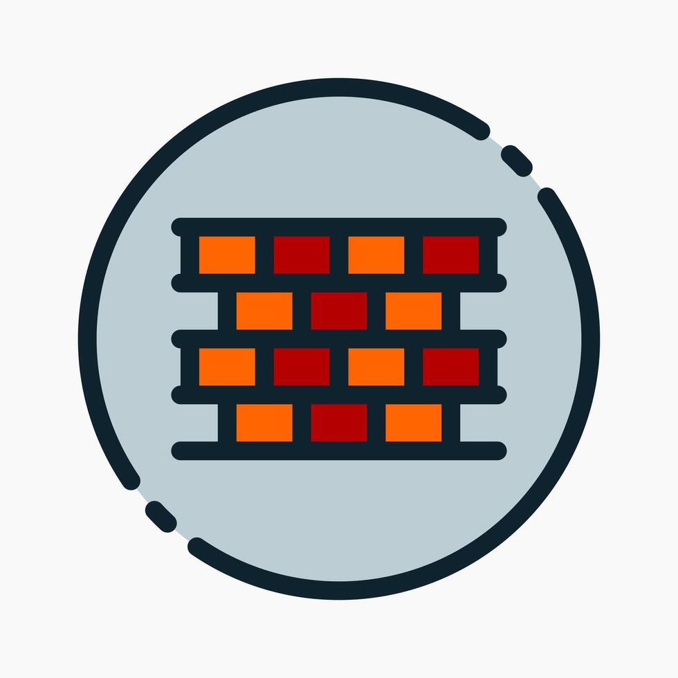 Design Illustration graphic of wall icon with colored outline style. Suitable for UI, mobile design, web design, etc. vector