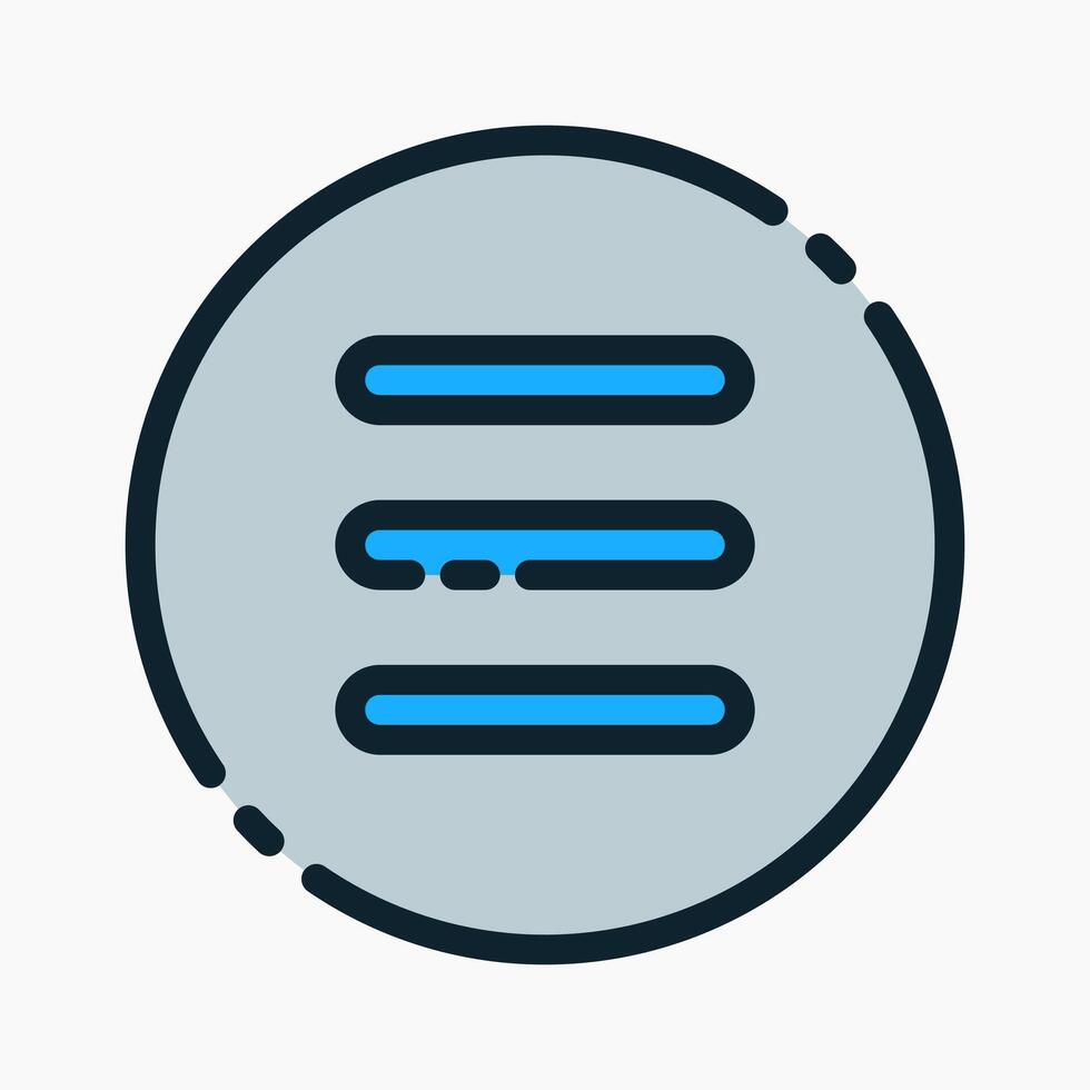 Design Illustration graphic of hamburger icon with colored outline style. Suitable for UI, mobile design, web design, etc. vector