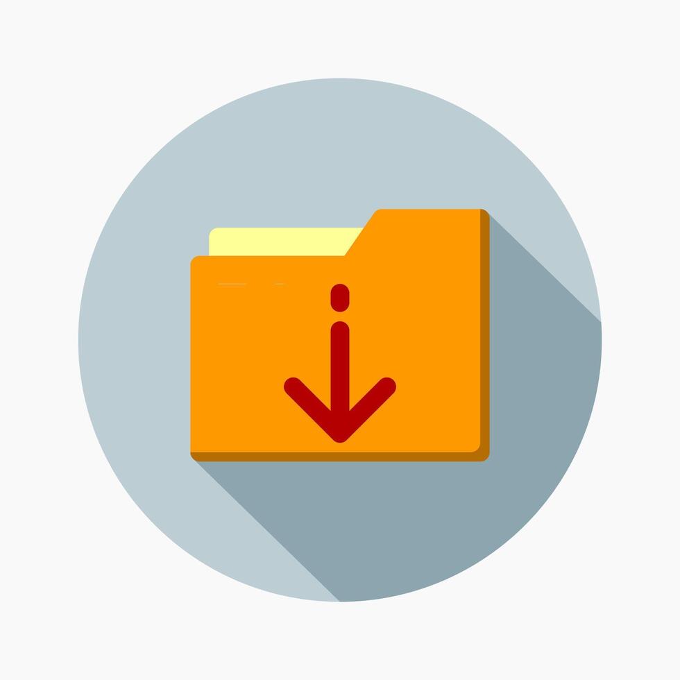 Design Illustration graphic of download folder icon with flat style. Suitable for UI, mobile design, web design, etc. vector