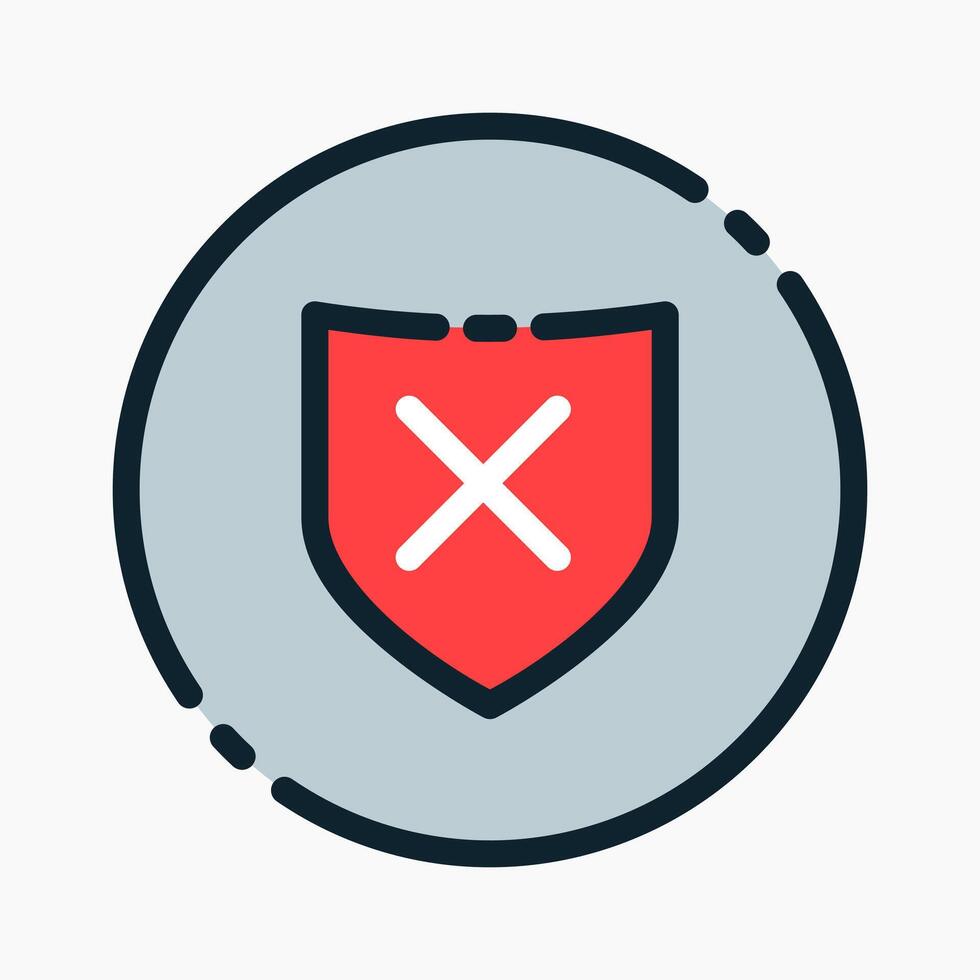 Design Illustration graphic of unprotected icon with colored outline style. Suitable for UI, mobile design, web design, etc. vector