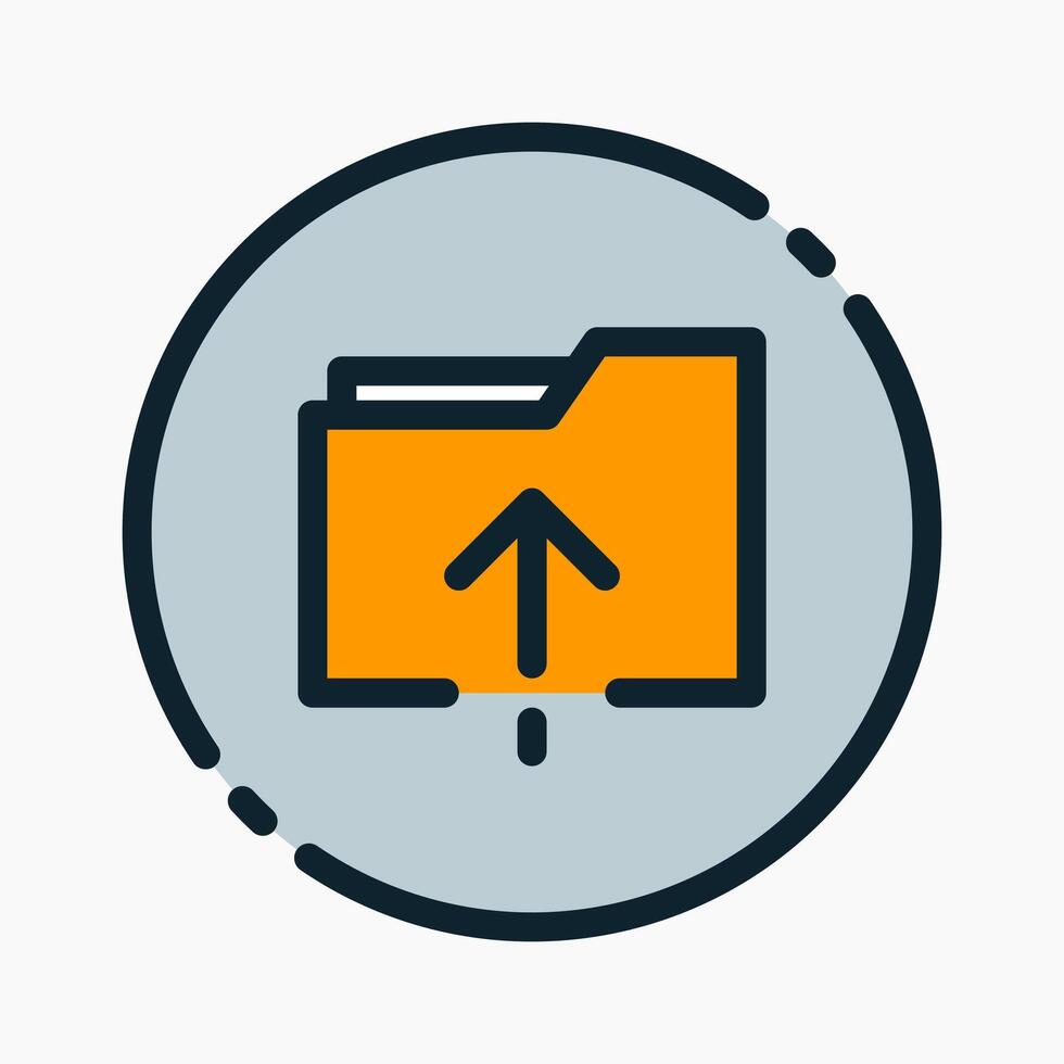 Design Illustration graphic of upload files icon with colored outline style. Suitable for UI, mobile design, web design, etc. vector