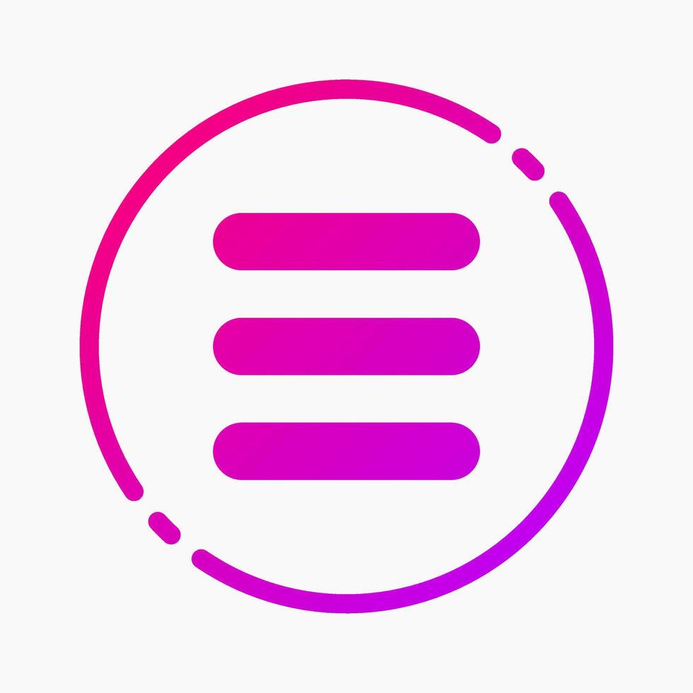 Design Illustration graphic of hamburger icon with gradient style. Suitable for UI, mobile design, web design, etc. vector