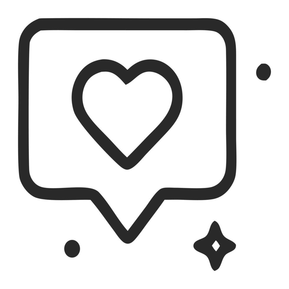 Social media icon heart in a speech bubble. Perfect for online communication websites, social media platforms, and messaging applications designs. vector