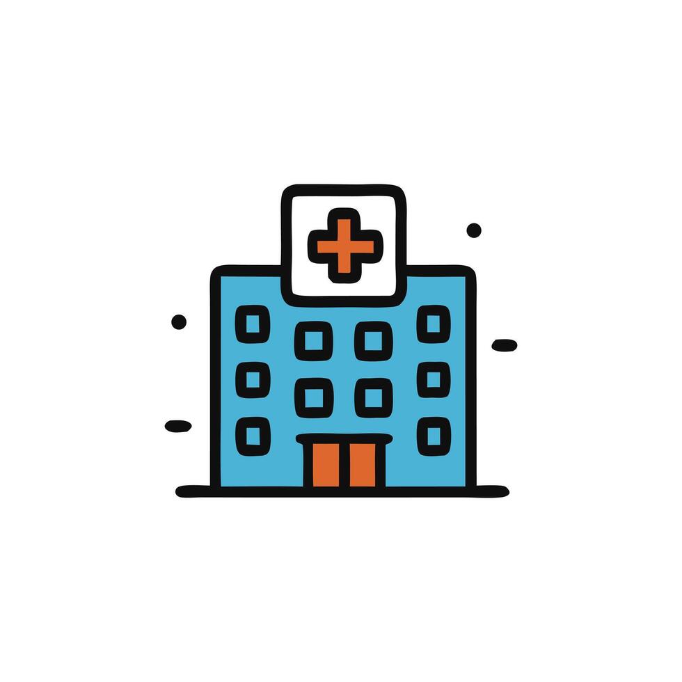 Hospital building showing modern structure and calming presence. Great for healthcarerelated designs, marketing materials, and medical facility presentations. vector
