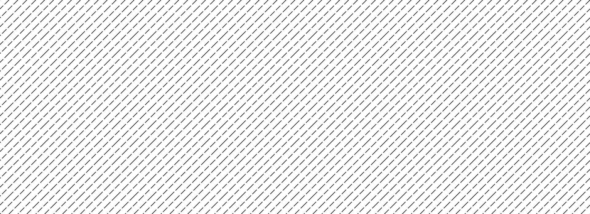 Seamless diagonal dashed line pattern. Repeated slash dash lines background. Black and white angled linear wallpaper. Abstract tilted slanted stripes backdrop. Repeating oblique strip texture vector