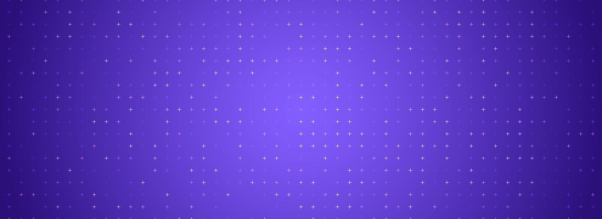 Purple glowing dotted grid background. Dotted tech square network backdrop. Abstract checkered dashboard pattern for science, technology, business, healthcare, medicine design template. vector