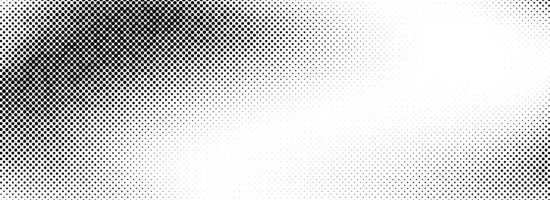Grunge halftone gradient texture. Faded weathered grit noise texture. Black and white sand wallpaper. Retro pixelated backdrop. Anime or manga style comic overlay. Textured template surface vector