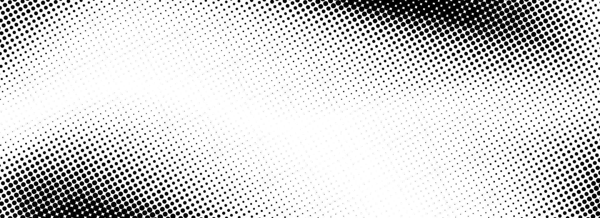 Grunge halftone gradient texture. Vanishing weathered grit noise background. Black white sand wallpaper. Retro pixelated backdrop. Anime or manga style comic overlay. Textured template surface vector
