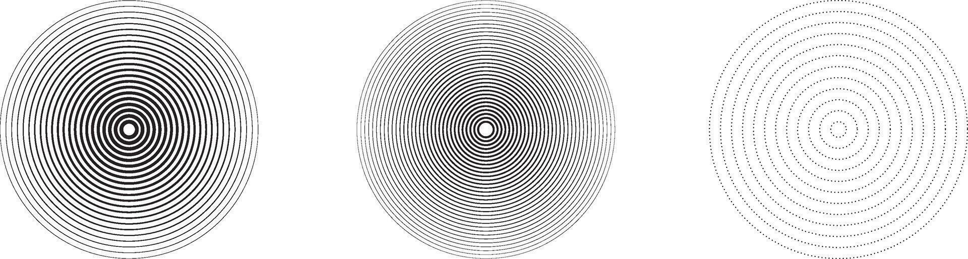 Radar icon set. Sonar sound waves. Radio, radar, scan, signal, radial line, and circle design elements vector