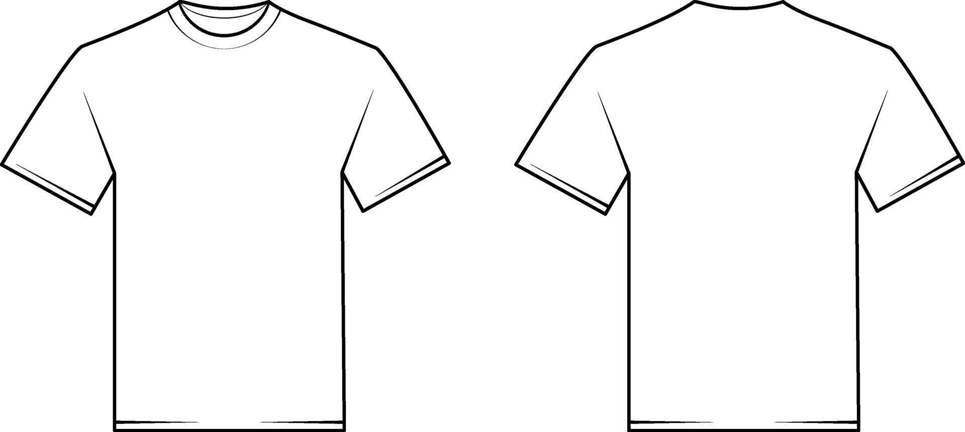 White shirt isolated on transparent background. T-shirt template front and back view vector