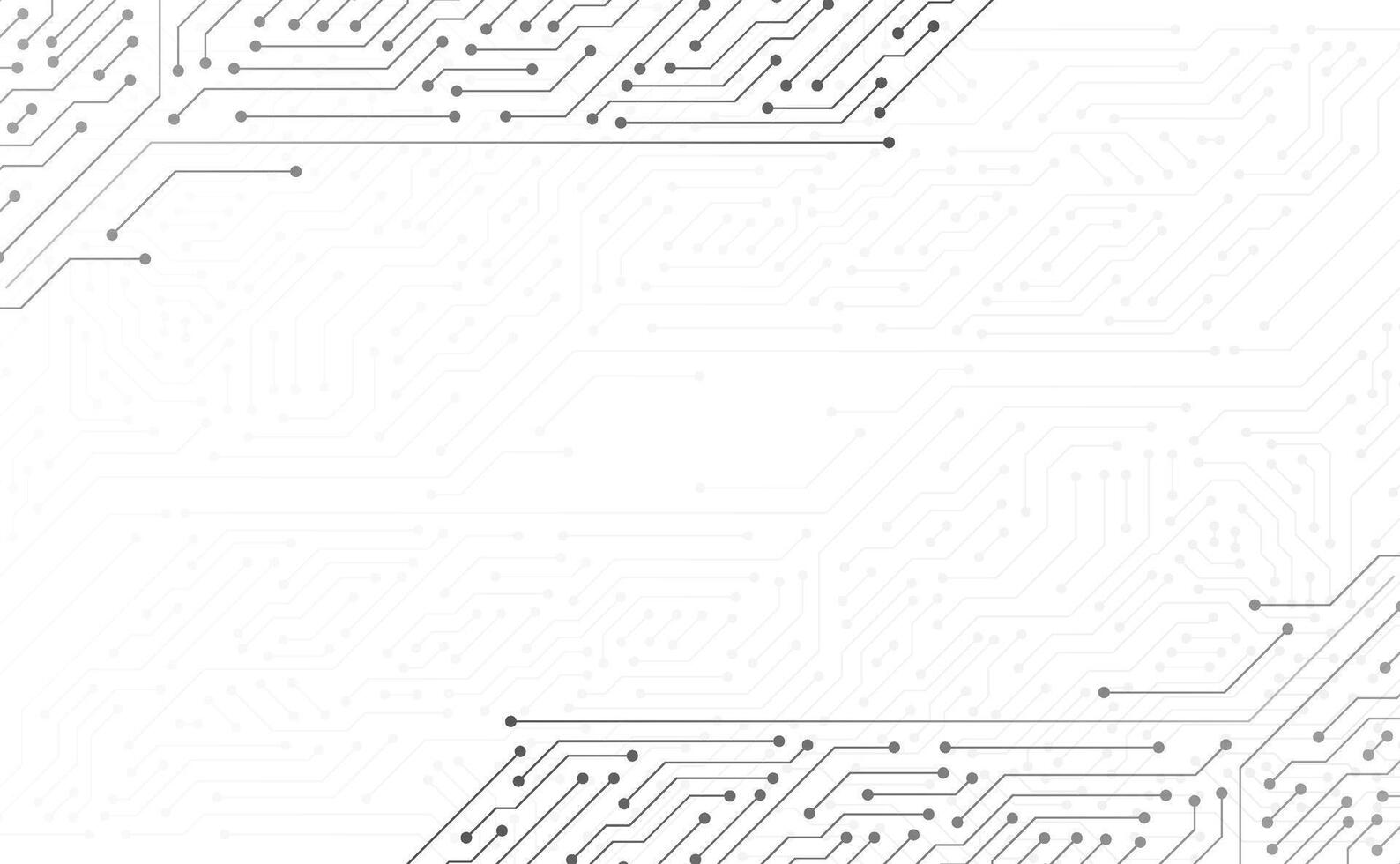 Abstract digital white background with technology circuit board texture. Cpu microchip, computer motherboard, ai processor and digital microchip semiconductor concept vector