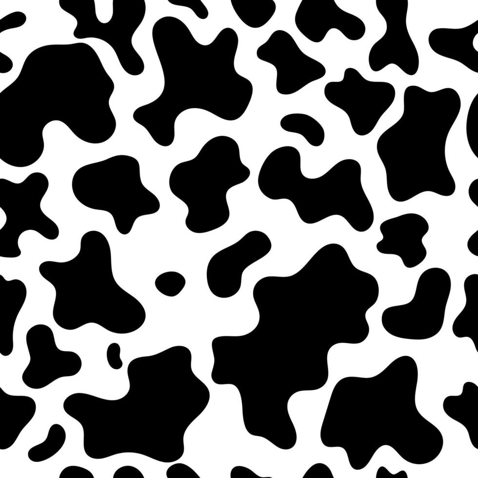 Abstract black cow print pattern or cow skin texture. vector