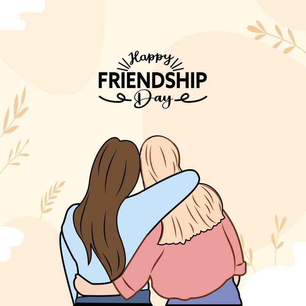 happy friendship day social media post design vector