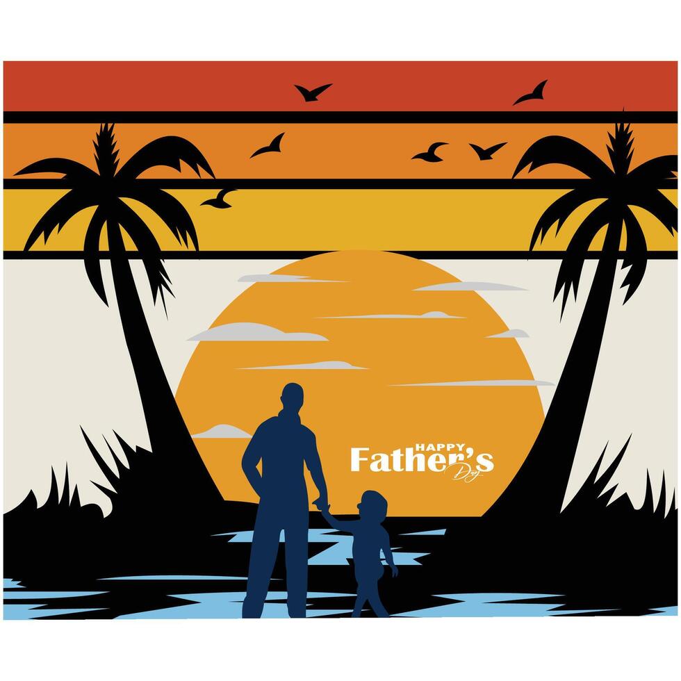 Happy Father's Day social media post design vector