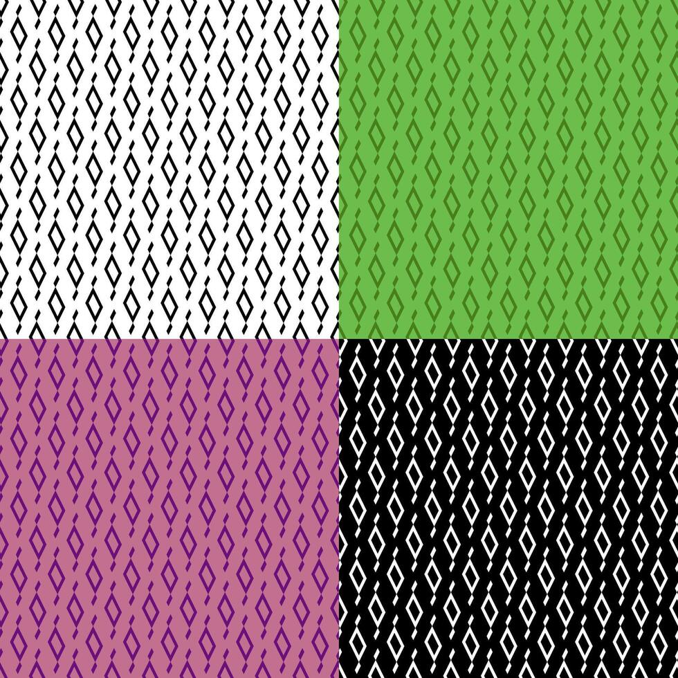 Set of geometric SEAMLESS patterns with rhombus. Ornates for decoration and printing on fabric. Design element. image vector