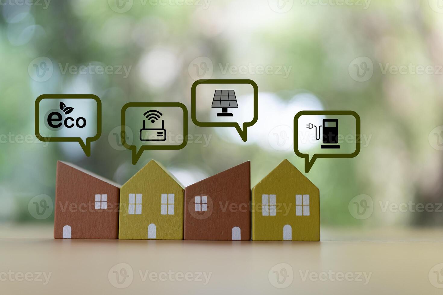 Energy saving homes, energy efficiency concepts, eco friendly home improvements. photo