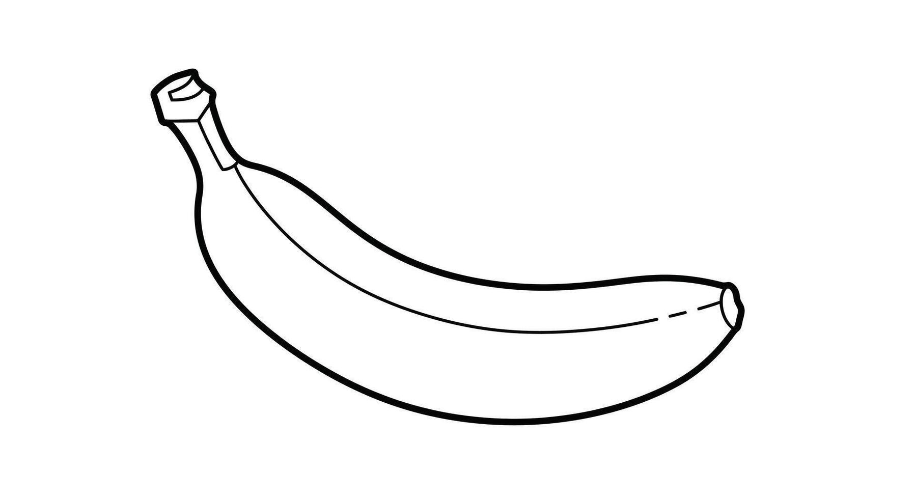 Simple Fresh Banana Fruit Coloring Page Illustration for Young Children vector