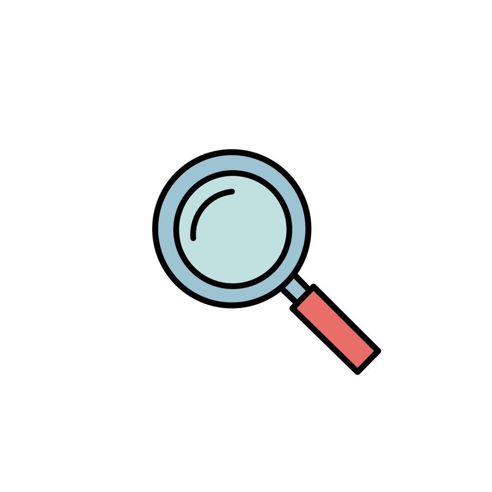 magnifying glass icon used for search, exploration, or zoom functionality in apps and websites vector