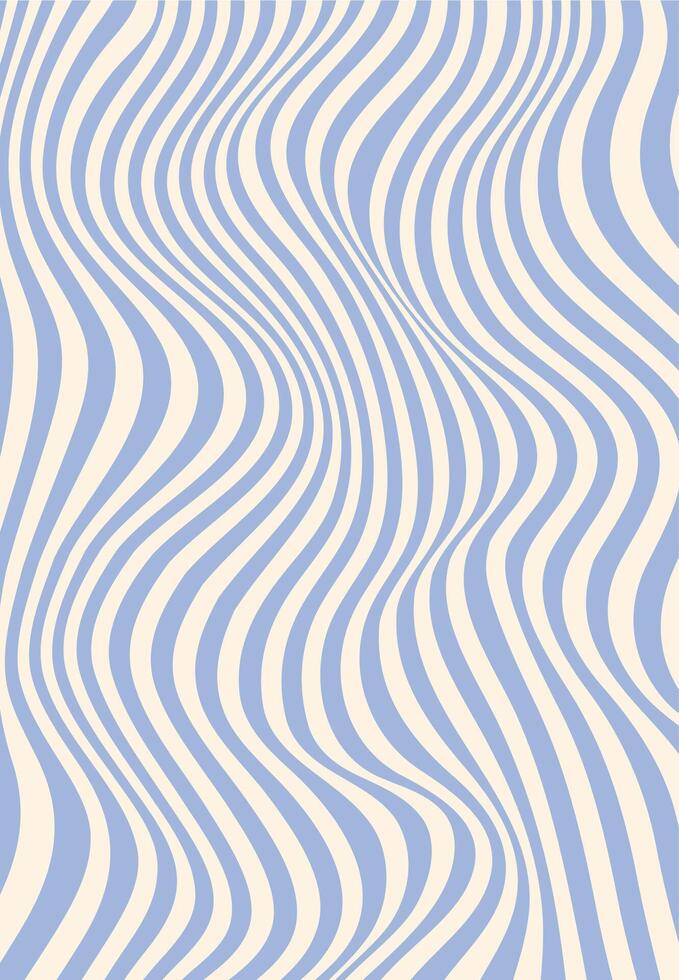 Vintage psychedelic blue wave groovy pattern vector