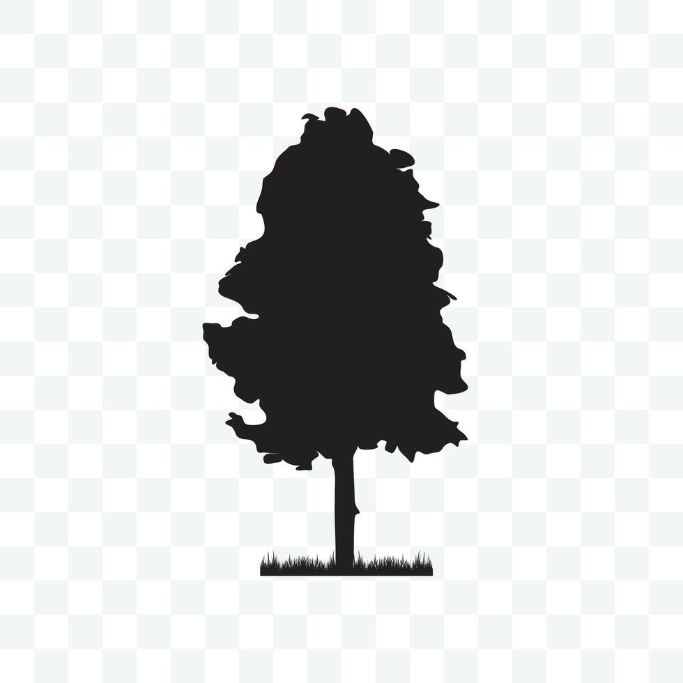 Silhouette of a Tree Illustration, Black Tree Icon, Nature Graphic vector