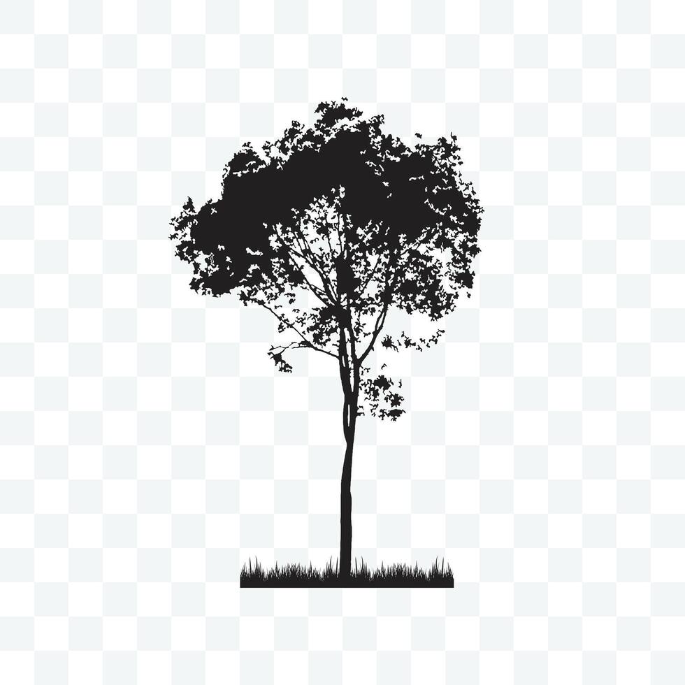 Silhouette of a Tree Illustration for Design Projects vector