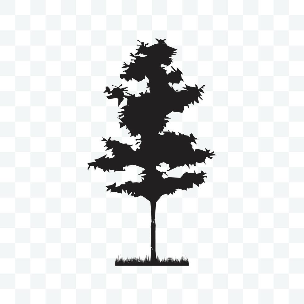 Silhouette of a Pine Tree Illustration for Design Projects vector