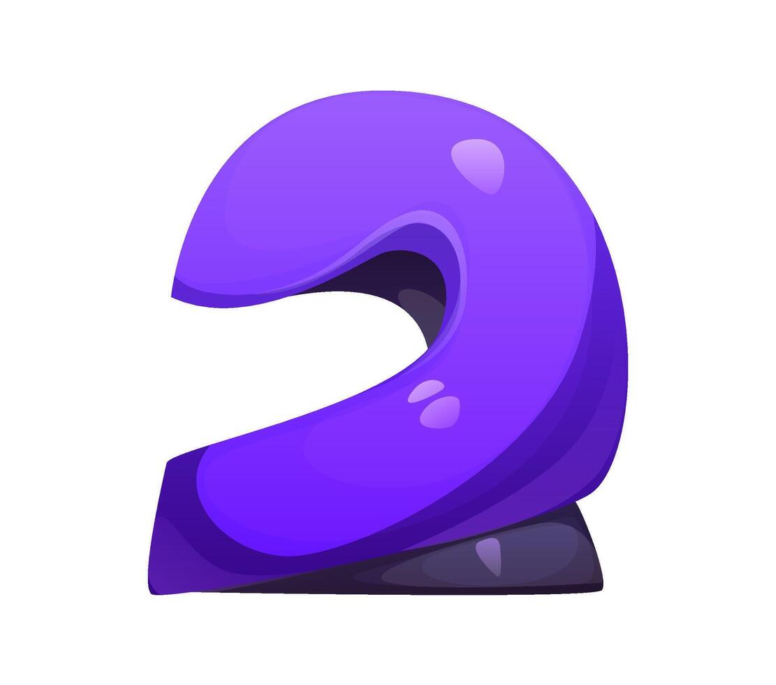 Racing motorsport font racer helmet digit 2 two vector