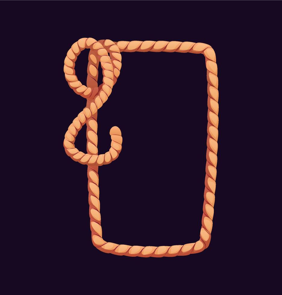 Cartoon pirate rope icon forms rectangular border vector