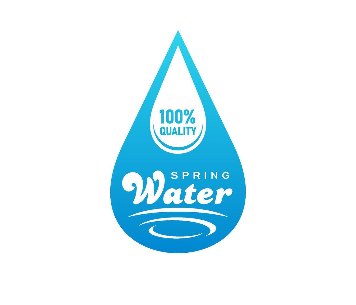 Spring water icon representing blue droplet vector