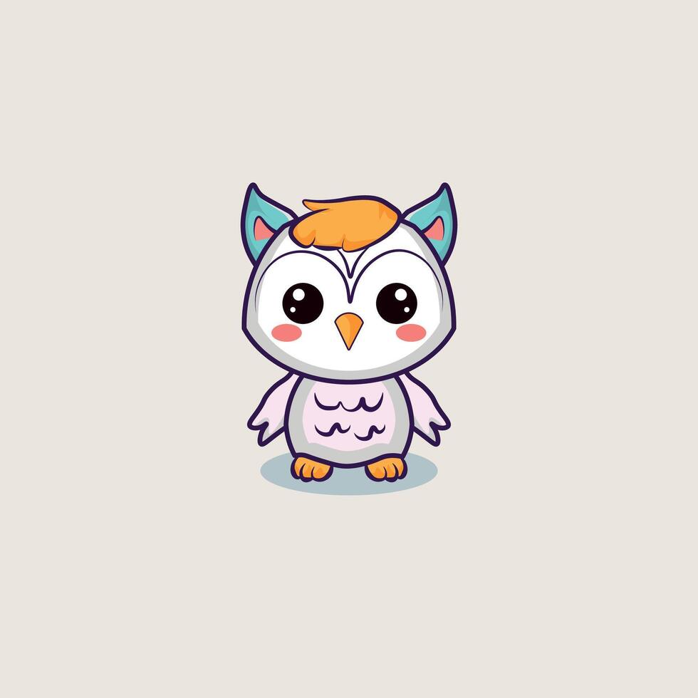 Cute Cartoon Owl Character vector