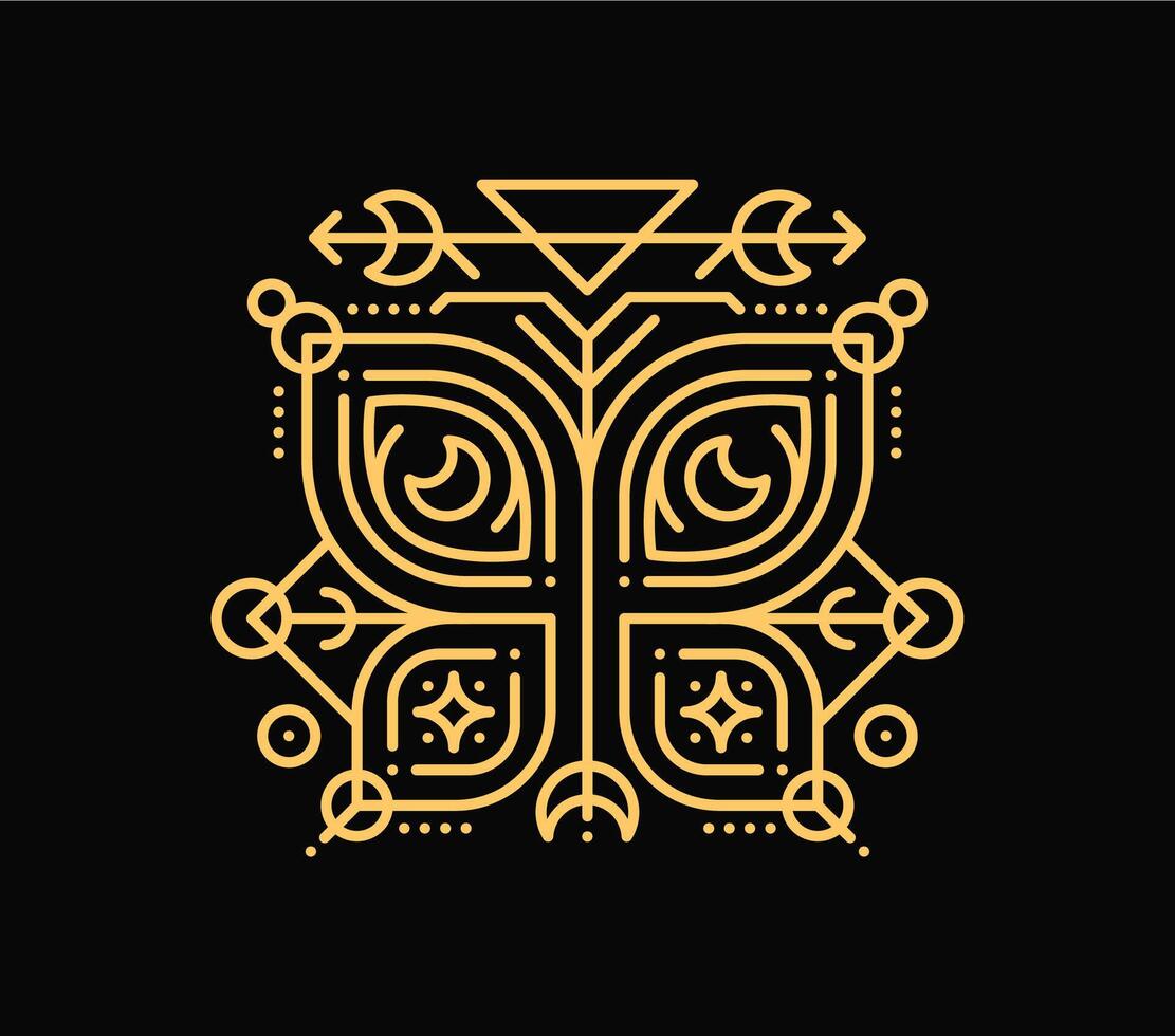 Magic Boho esoteric butterfly insect symbol vector