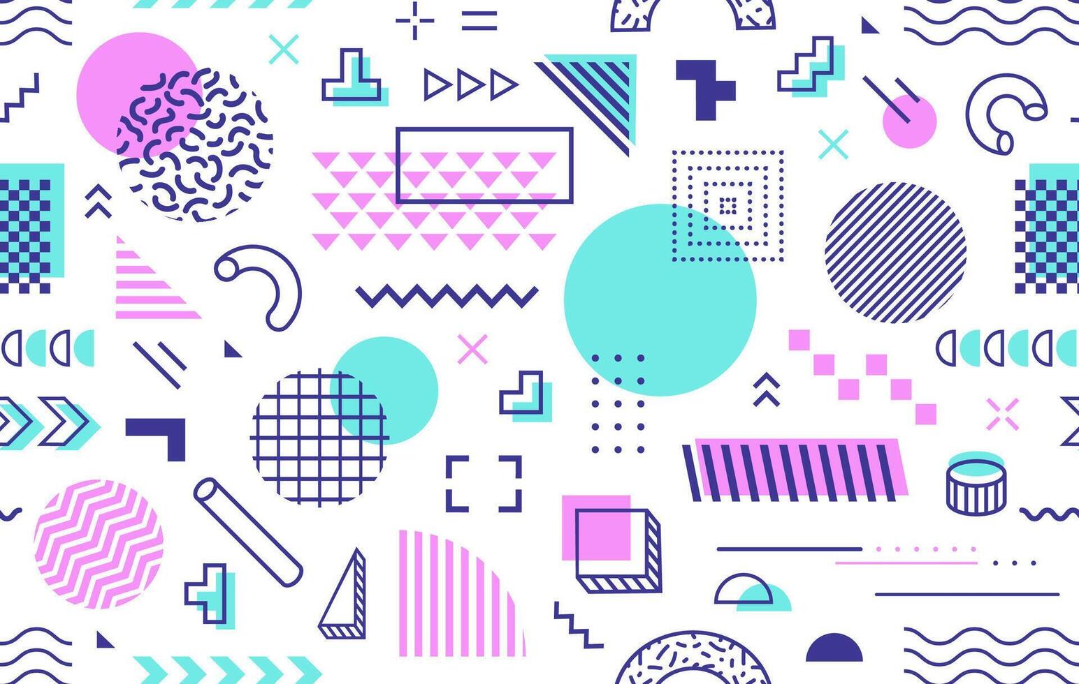 Abstract geometric Memphis pattern background vector