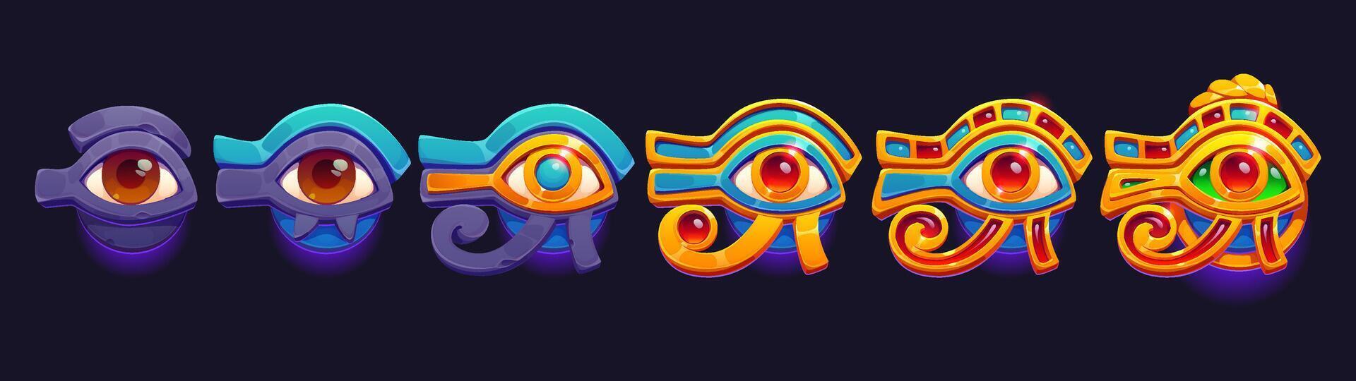 Horus eye rating rank badge, level progress stage vector