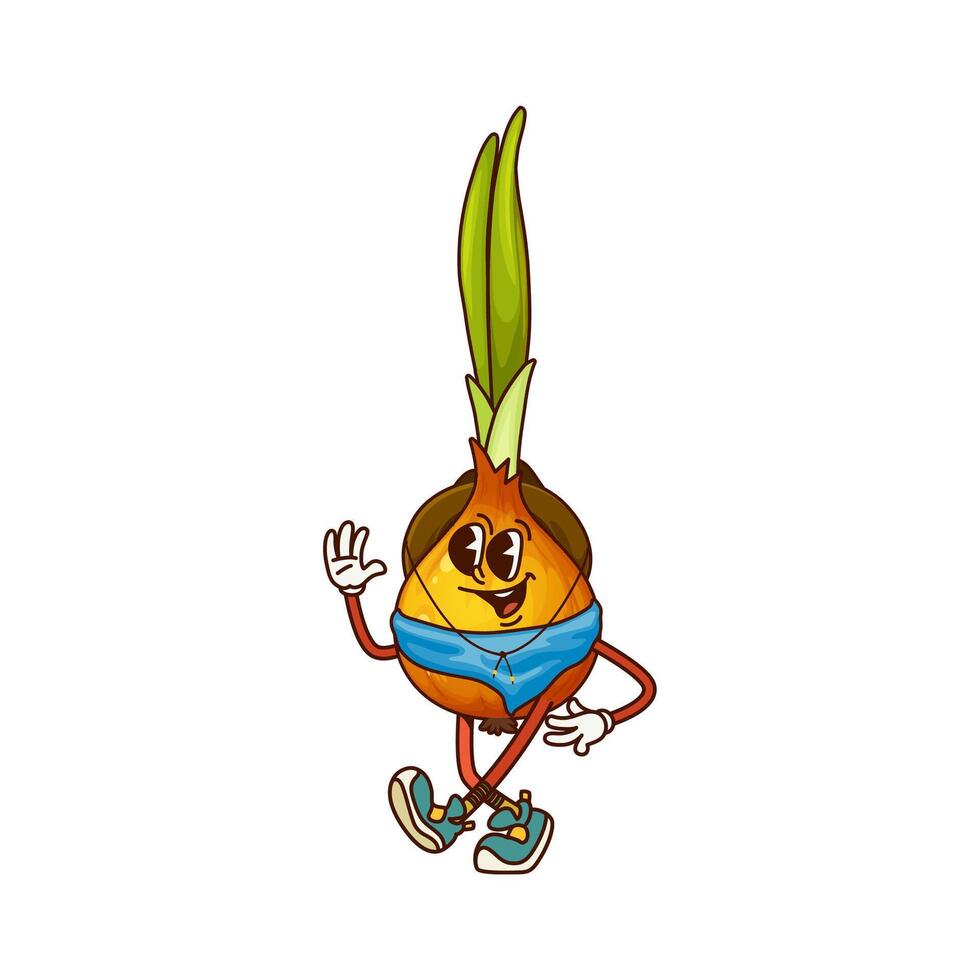 Groovy onion cowboy or vegetable bandit character vector