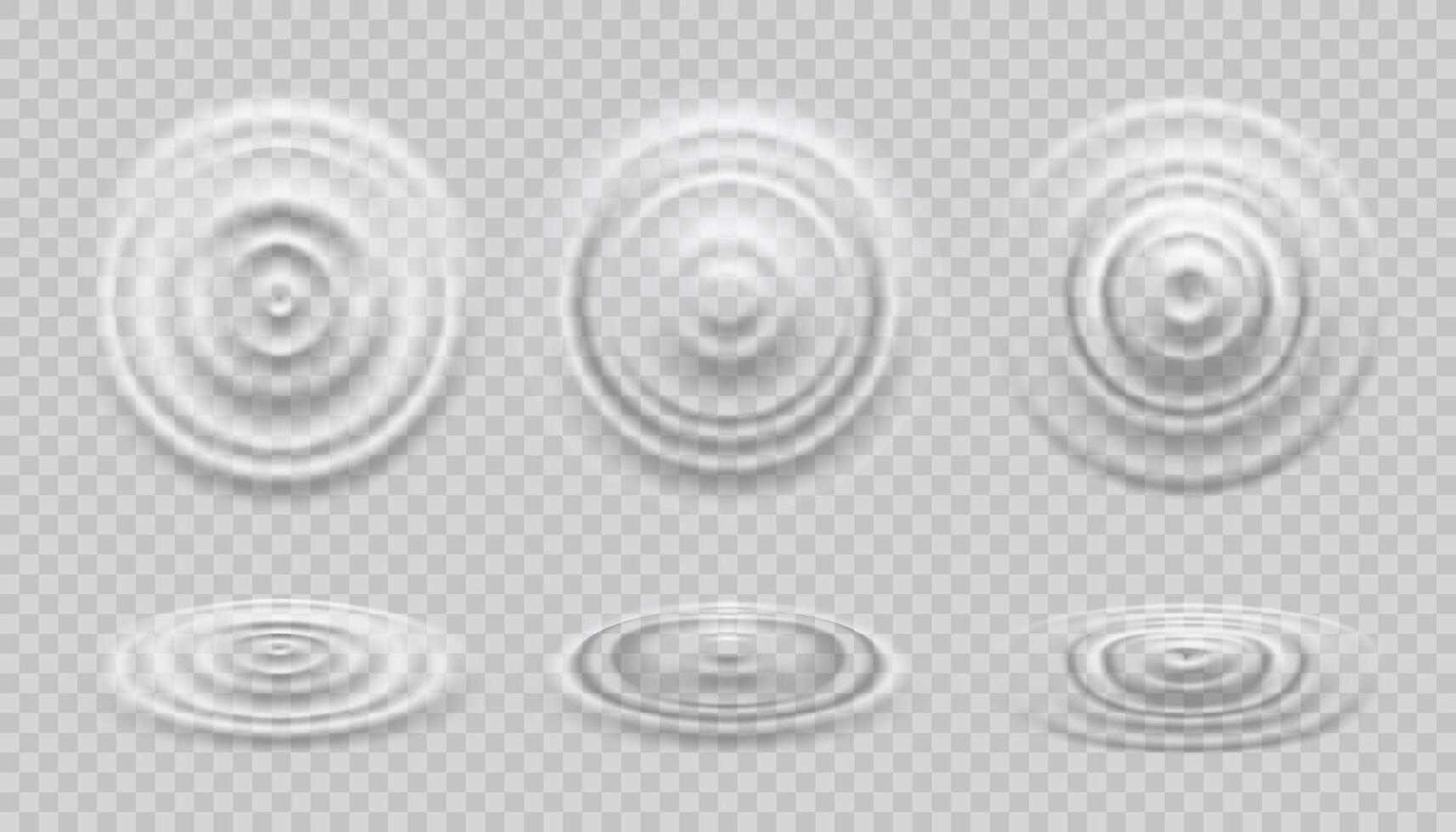 Top view ripple water wave, drop splash effect vector