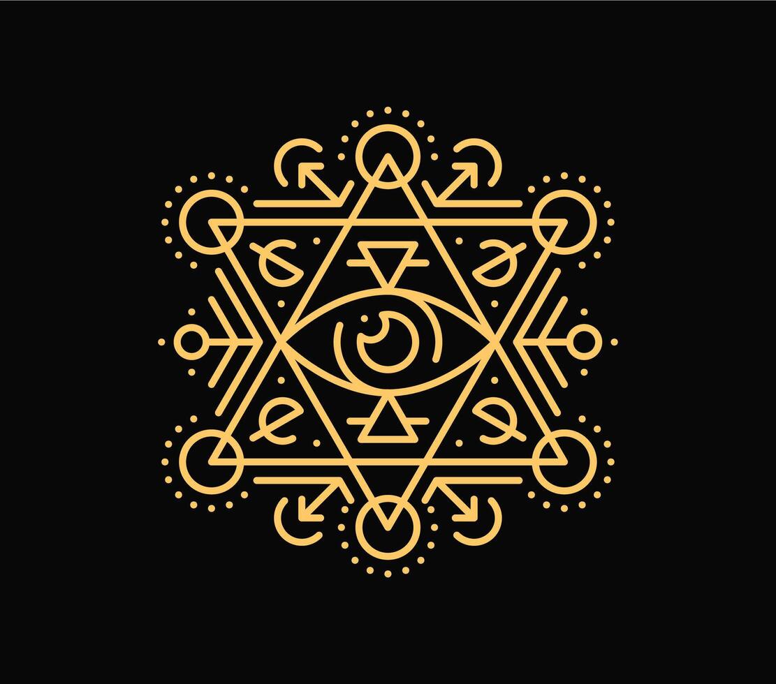 Esoteric tarot card mystic boho tattoo vector