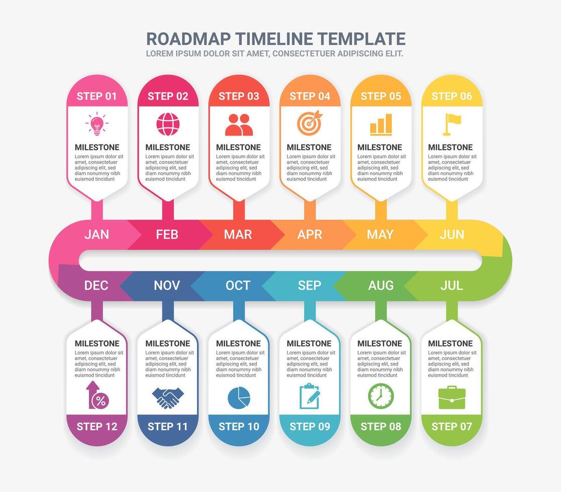 Roadmap timeline management templates background vector