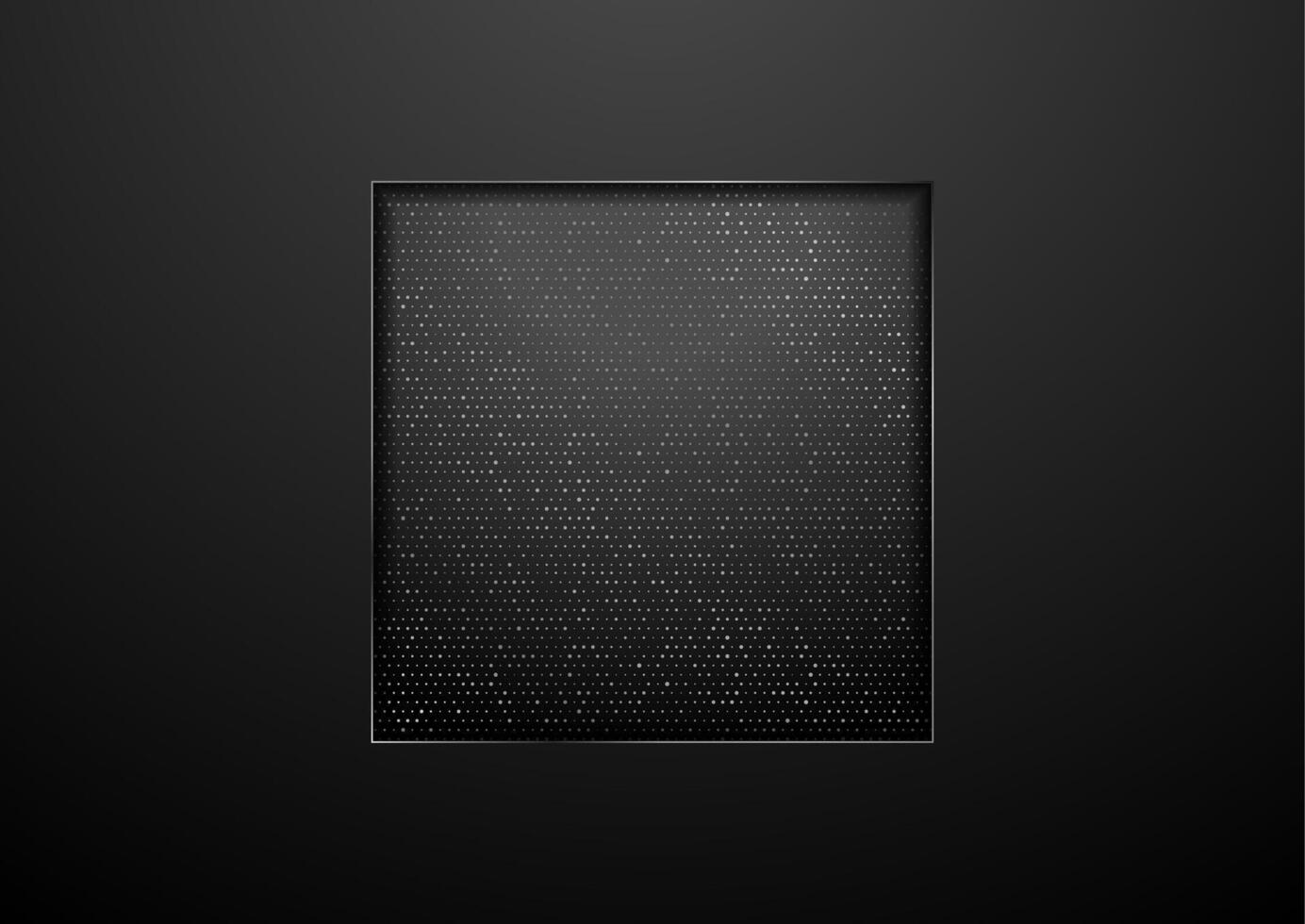 Black technology square design with grey metallic dots vector