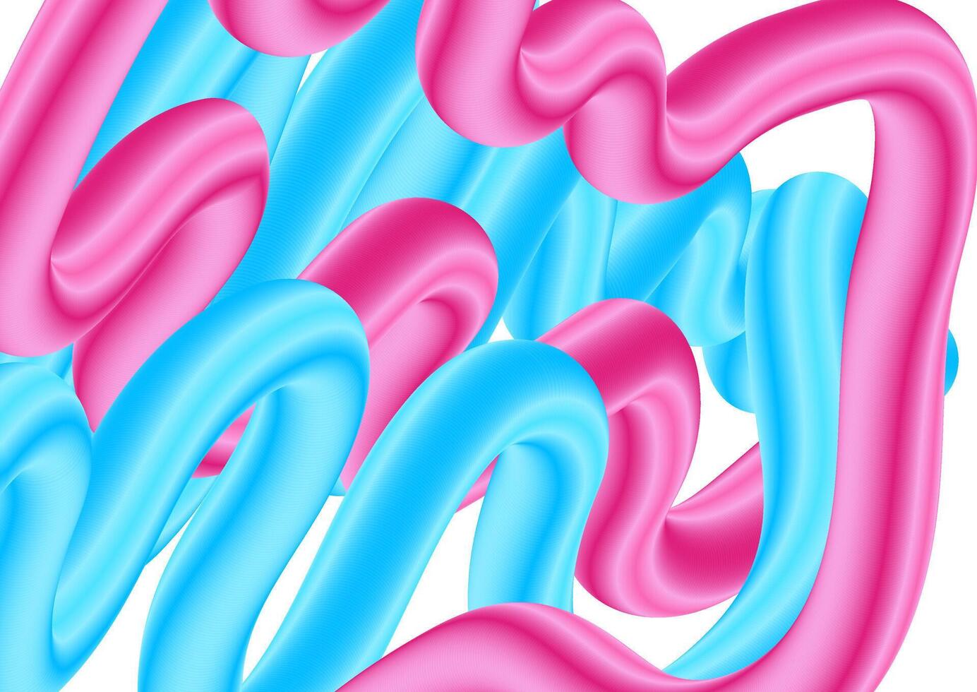 Abstract blue and pink 3d liquid waves elegant background vector