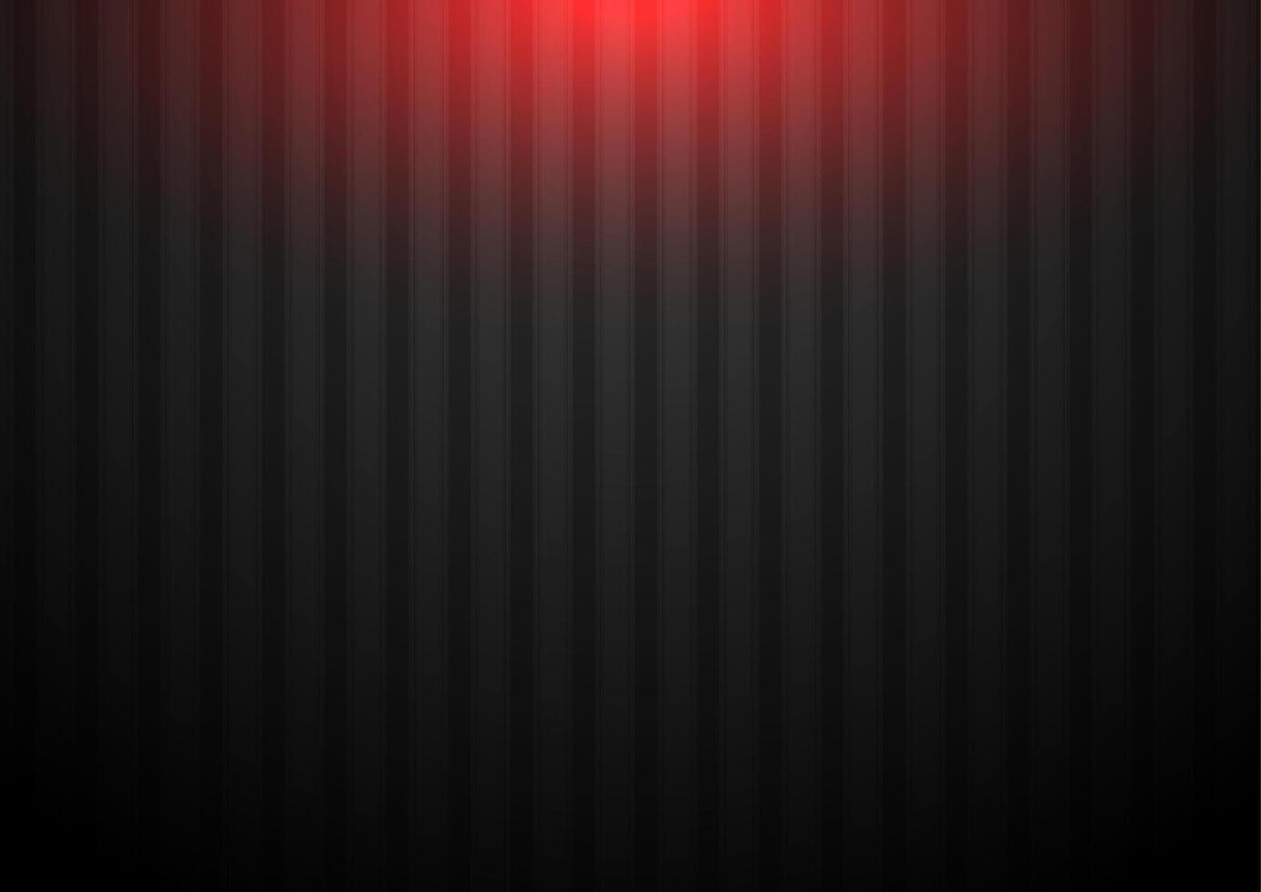Black striped wall with red neon illumination abstract background vector