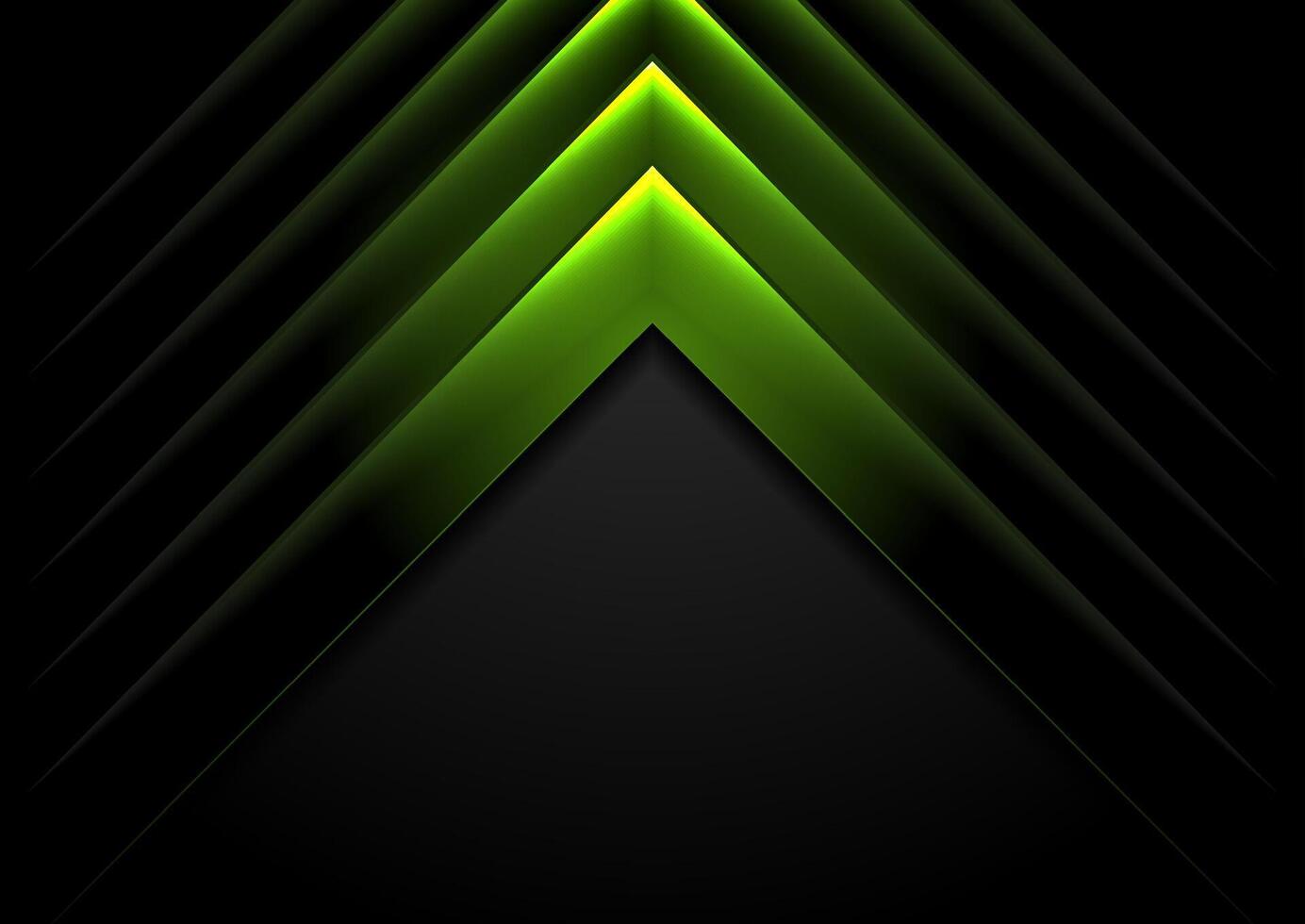 Green black arrows tech glowing abstract background vector