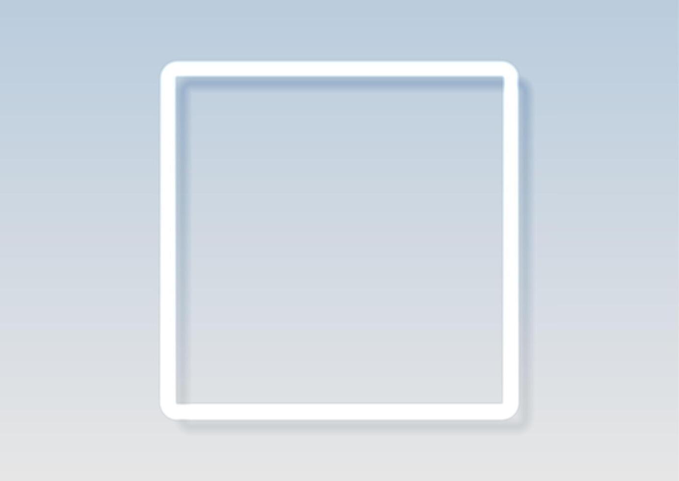 Grey blue square frame abstract neon tech background vector