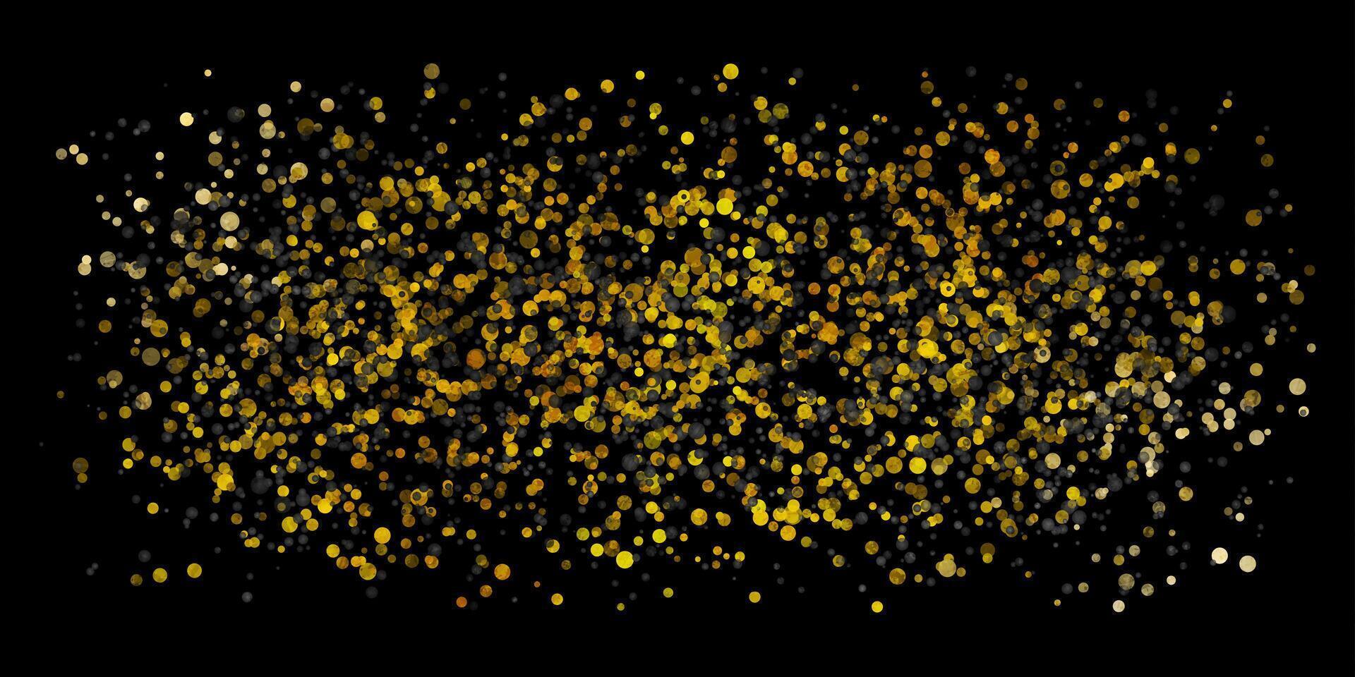 Golden and black shiny particles abstract grunge retro background vector